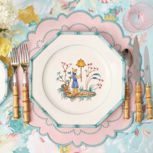 Summer Crockery | Crockery Sets<Mrs. Alice Patricia Blue Bamboo Dinner & Starter Plates (Set of 8)