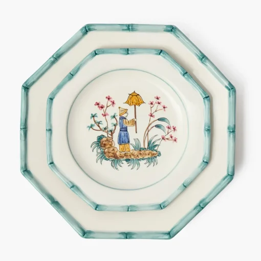 Summer Crockery | Crockery Sets<Mrs. Alice Patricia Blue Bamboo Dinner & Starter Plates (Set of 8)