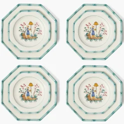 Summer Crockery | Crockery Sets<Mrs. Alice Patricia Blue Bamboo Dinner & Starter Plates (Set of 8)