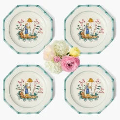 Summer Crockery | Starter Plates<Mrs. Alice Patricia Blue Bamboo Starter Plates (Set of 4)