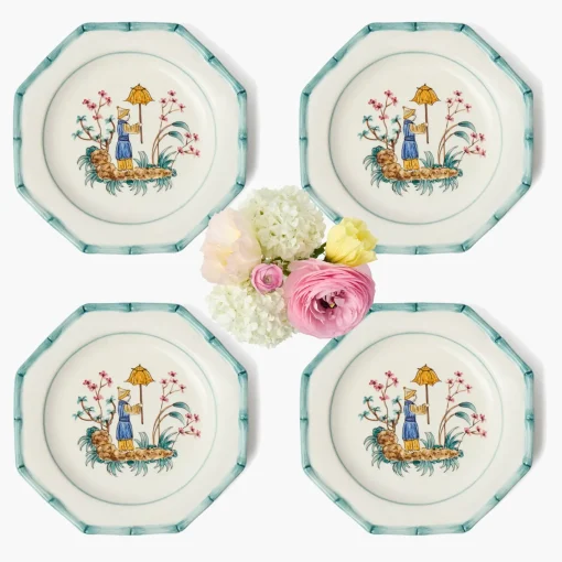 Summer Crockery | Starter Plates<Mrs. Alice Patricia Blue Bamboo Starter Plates (Set of 4)