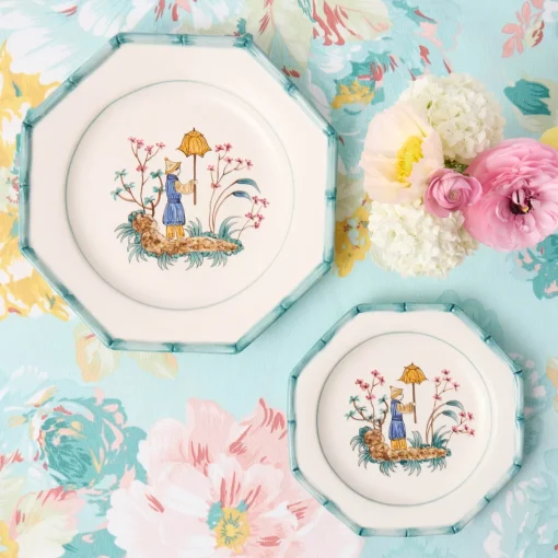 Summer Crockery | Starter Plates<Mrs. Alice Patricia Blue Bamboo Starter Plates (Set of 4)
