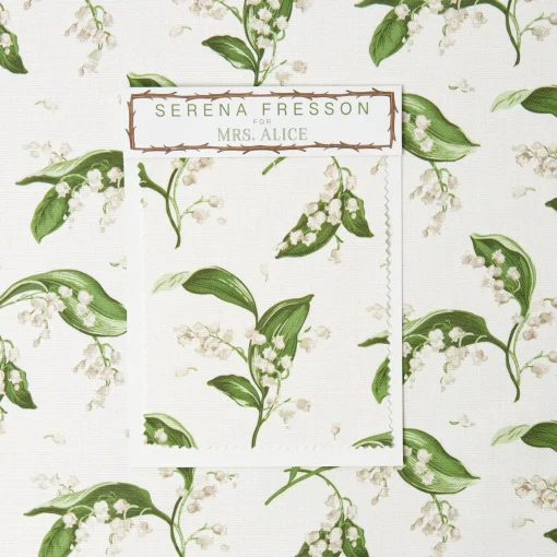Serena Fresson Fabrics<Mrs. Alice Pebble Lily of the Valley Fabric