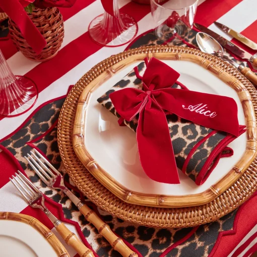Napkin Rings & Bows | Mrs. Alice Monogram<Mrs. Alice Personalisable Berry Red Velvet Bow