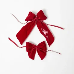 Napkin Rings & Bows | Mrs. Alice Monogram<Mrs. Alice Personalisable Berry Red Velvet Bow