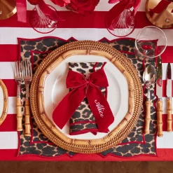 Napkin Rings & Bows | Mrs. Alice Monogram<Mrs. Alice Personalisable Berry Red Velvet Bow