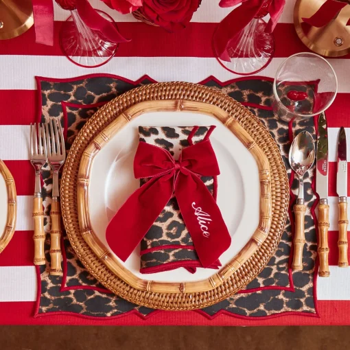 Napkin Rings & Bows | Mrs. Alice Monogram<Mrs. Alice Personalisable Berry Red Velvet Bow