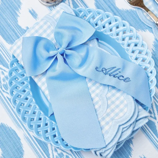 Napkin Rings & Bows | Mrs. Alice Monogram<Mrs. Alice Personalisable Blue Grosgrain Bow