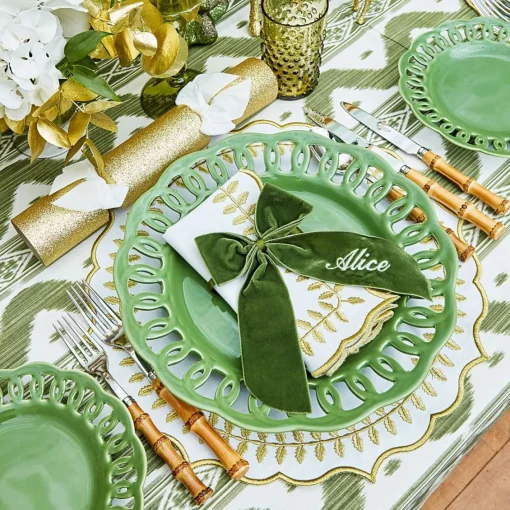 Napkin Rings & Bows | Mrs. Alice Monogram<Mrs. Alice Personalisable Forest Green Bow