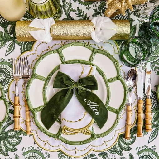 Napkin Rings & Bows | Mrs. Alice Monogram<Mrs. Alice Personalisable Forest Green Bow
