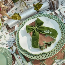 Napkin Rings & Bows | Mrs. Alice Monogram<Mrs. Alice Personalisable Forest Green Bow