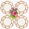 Summer Crockery | Dinner Plates<Mrs. Alice Petal Bamboo Ceramic Dinner Plates (Set of 4)