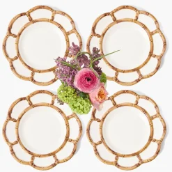 Summer Crockery | Dinner Plates<Mrs. Alice Petal Bamboo Ceramic Dinner Plates (Set of 4)