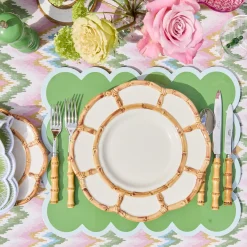 Summer Crockery | Dinner Plates<Mrs. Alice Petal Bamboo Ceramic Dinner Plates (Set of 4)