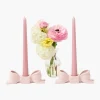 Summer Candleware | Candle Holders<Mrs. Alice Petal Pink Ceramic Bow Candle Holder (Pair)