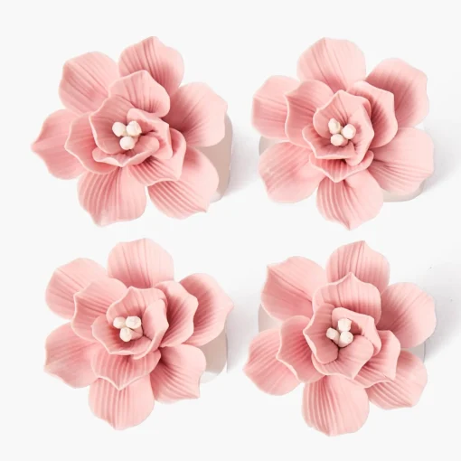 Napkin Rings & Bows | For Her<Mrs. Alice Petal Pink Fiore Napkin Rings (Set of 4)