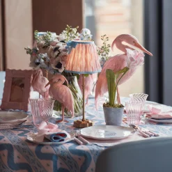 Lampshades<Mrs. Alice Pink & Blue Ikat Bow Lampshade (18cm)