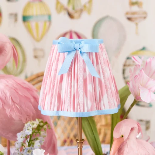 Lampshades<Mrs. Alice Pink & Blue Ikat Bow Lampshade (18cm)