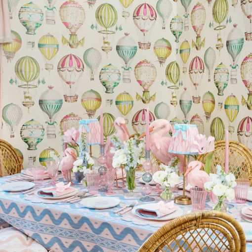Lampshades<Mrs. Alice Pink & Blue Ikat Bow Lampshade (18cm)