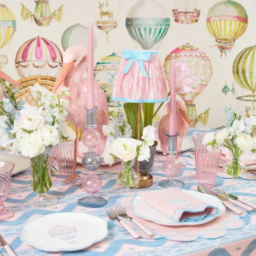 Lampshades<Mrs. Alice Pink & Blue Ikat Bow Lampshade (18cm)