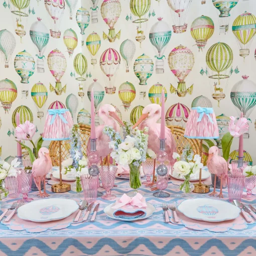 Lampshades<Mrs. Alice Pink & Blue Ikat Bow Lampshade (18cm)