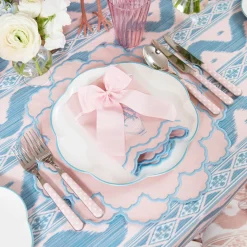 Tablecloths<Mrs. Alice Pink & Blue Ikat Tablecloth