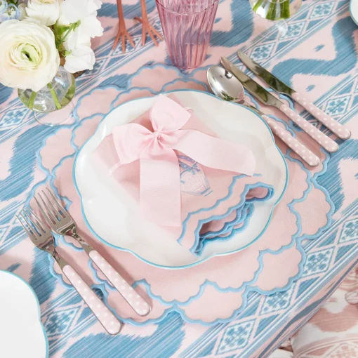 Tablecloths<Mrs. Alice Pink & Blue Ikat Tablecloth