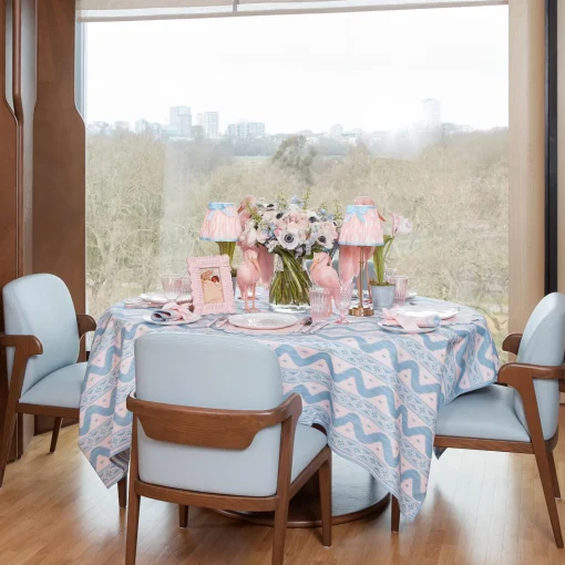 Tablecloths<Mrs. Alice Pink & Blue Ikat Tablecloth