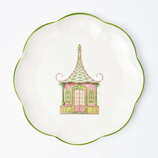 Dinner Plates<Mrs. Alice Pink & Green Pagoda Dinner Plate