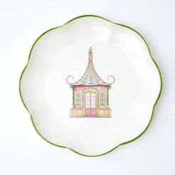 Dinner Plates<Mrs. Alice Pink & Green Pagoda Dinner Plate