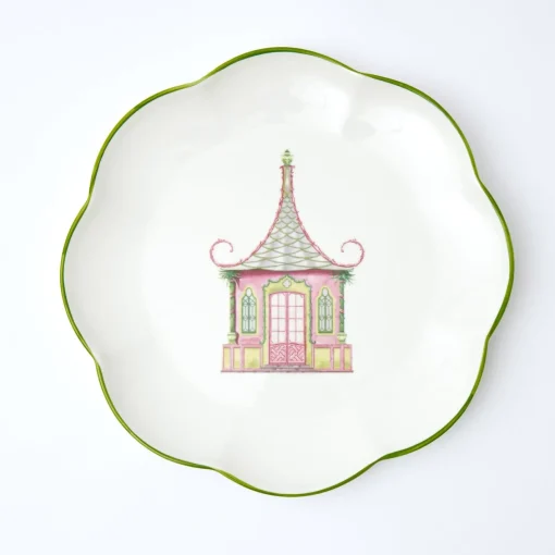 Dinner Plates<Mrs. Alice Pink & Green Pagoda Dinner Plate