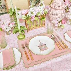 Dinner Plates<Mrs. Alice Pink & Green Pagoda Dinner Plate