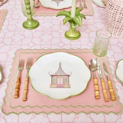 Dinner Plates<Mrs. Alice Pink & Green Pagoda Dinner Plate