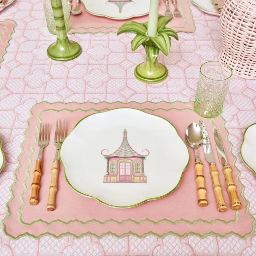Dinner Plates<Mrs. Alice Pink & Green Pagoda Dinner Plate