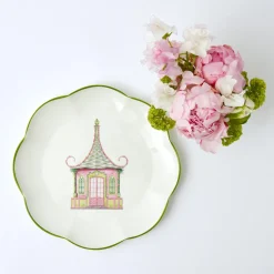 Dinner Plates<Mrs. Alice Pink & Green Pagoda Dinner Plate