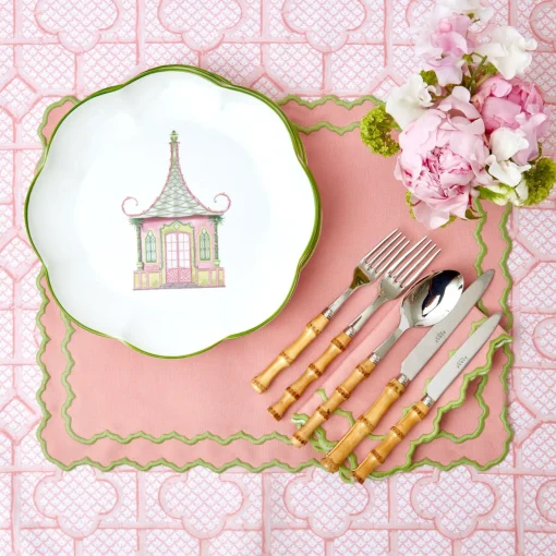 Dinner Plates<Mrs. Alice Pink & Green Pagoda Dinner Plate