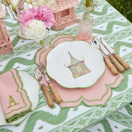Dinner Plates<Mrs. Alice Pink & Green Pagoda Dinner Plate