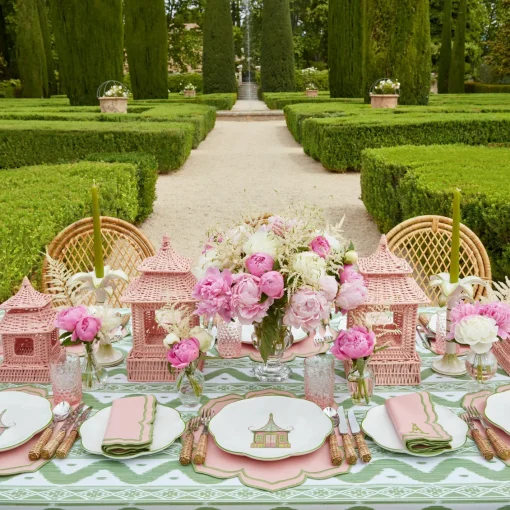 Dinner Plates<Mrs. Alice Pink & Green Pagoda Dinner Plate