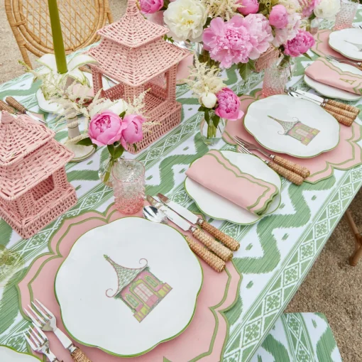 Dinner Plates<Mrs. Alice Pink & Green Pagoda Dinner Plate