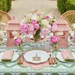 Dinner Plates | Crockery Sets<Mrs. Alice Pink & Green Pagoda Dinner Plates (Set of 4)