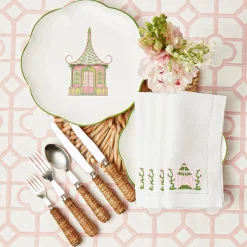 Dinner Plates | Crockery Sets<Mrs. Alice Pink & Green Pagoda Dinner Plates (Set of 4)