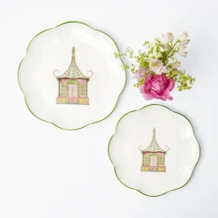 Starter Plates<Mrs. Alice Pink & Green Pagoda Starter Plate