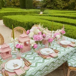 Starter Plates | Crockery Sets<Mrs. Alice Pink & Green Pagoda Starter Plate (Set of 4)