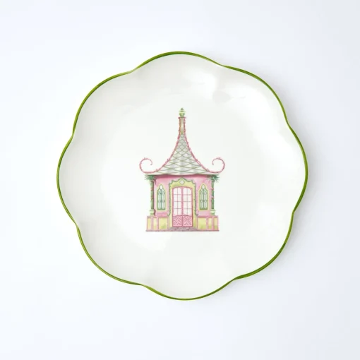 Starter Plates<Mrs. Alice Pink & Green Pagoda Starter Plate