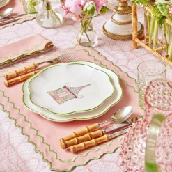 Starter Plates | Crockery Sets<Mrs. Alice Pink & Green Pagoda Starter Plate (Set of 4)