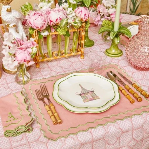 Starter Plates<Mrs. Alice Pink & Green Pagoda Starter Plate