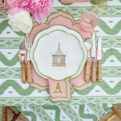 Starter Plates | Crockery Sets<Mrs. Alice Pink & Green Pagoda Starter Plate (Set of 4)