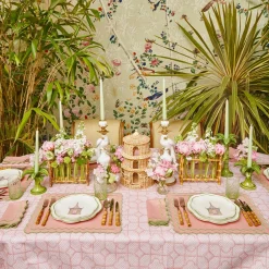 Starter Plates | Crockery Sets<Mrs. Alice Pink & Green Pagoda Starter Plate (Set of 4)