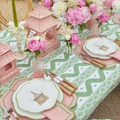 Starter Plates | Crockery Sets<Mrs. Alice Pink & Green Pagoda Starter Plate (Set of 4)