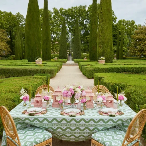 Starter Plates | Crockery Sets<Mrs. Alice Pink & Green Pagoda Starter Plate (Set of 4)